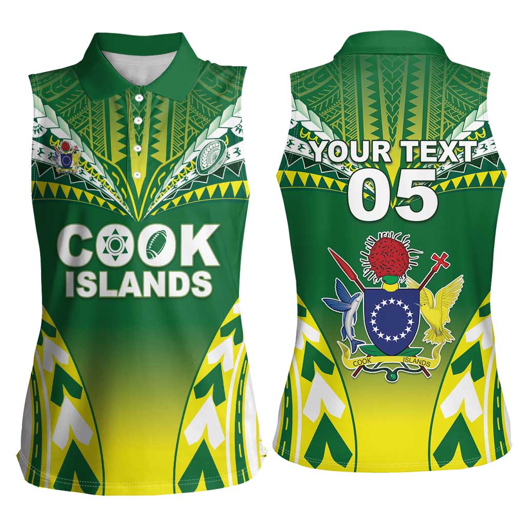 Cook Islands Rugby Custom Women Sleeveless Polo Shirt The Kukis Go Champions LT05 - Polynesian Pride