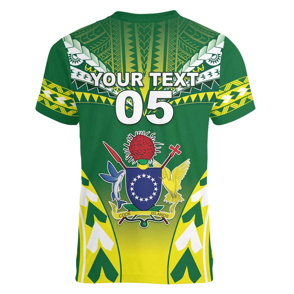 Cook Islands Rugby Custom Women V-Neck T-Shirt The Kukis Go Champions LT05 - Polynesian Pride
