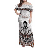 Fiji Rugby Custom Family Matching Off Shoulder Maxi Dress and Hawaiian Shirt Fijian Bati Go Champions