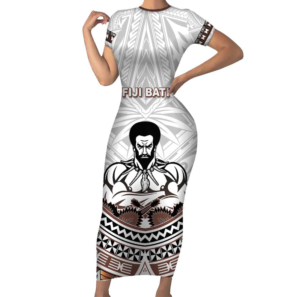 Fiji Rugby Custom Short Sleeve Bodycon Dress Fijian Bati Go Champions