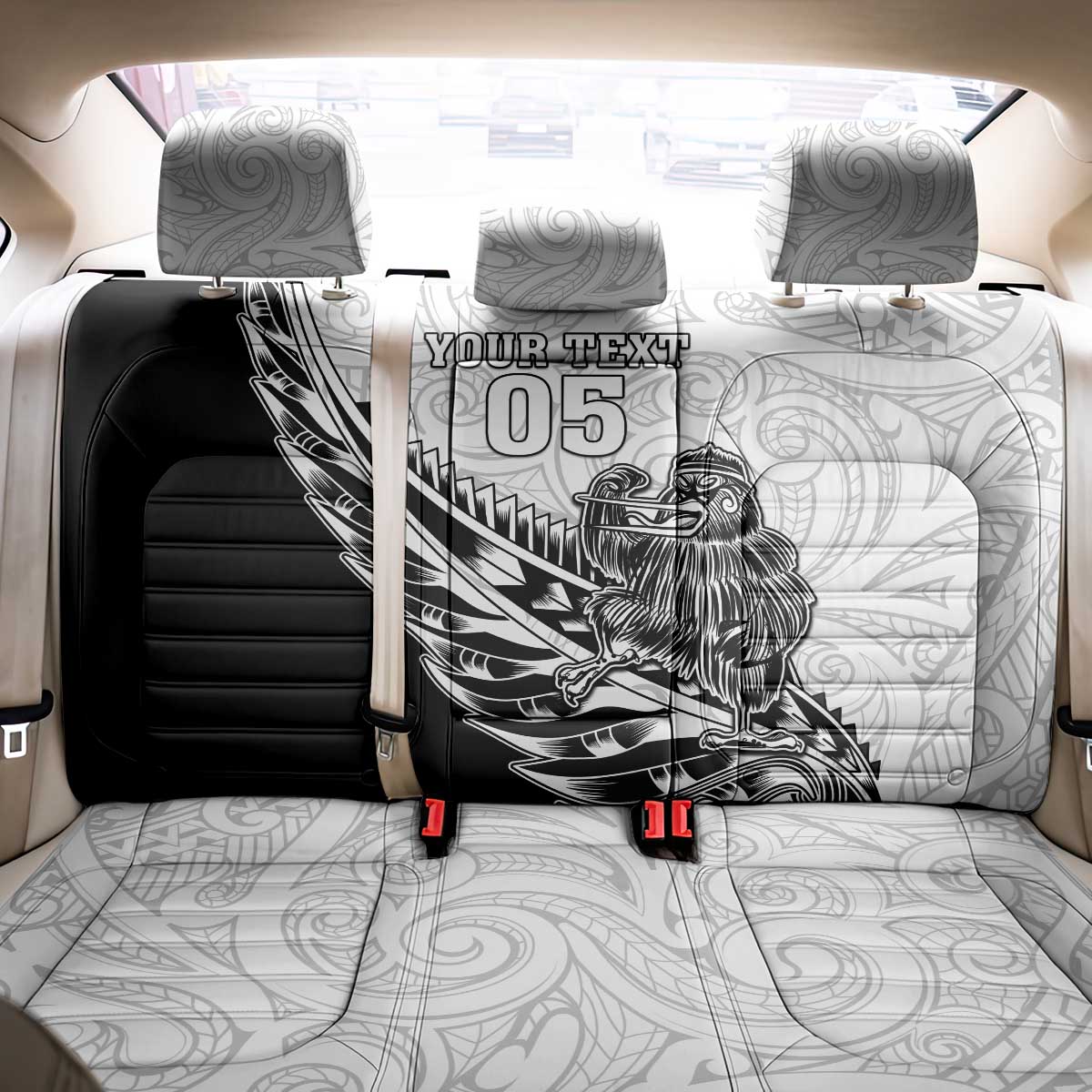 New Zealand Kiwi Rugby Custom Back Car Seat Cover Go Champions Maori Pattern
