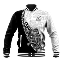 New Zealand Kiwi Rugby Custom Baseball Jacket Go Champions Maori Pattern LT05 Unisex White - Polynesian Pride