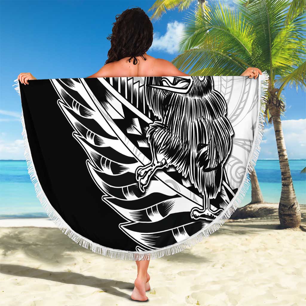 New Zealand Kiwi Rugby Custom Beach Blanket Go Champions Maori Pattern