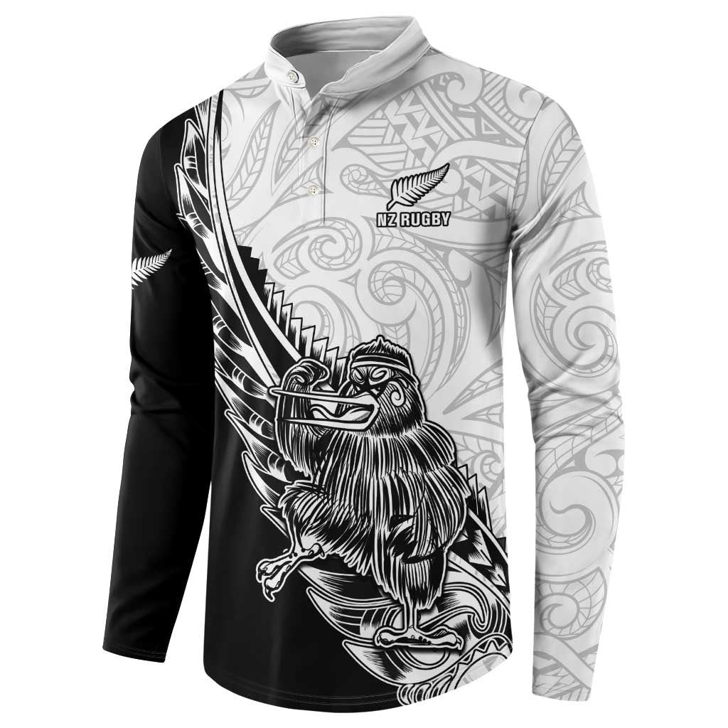 New Zealand Kiwi Rugby Custom Button Sweatshirt Go Champions Maori Pattern LT05 - Polynesian Pride