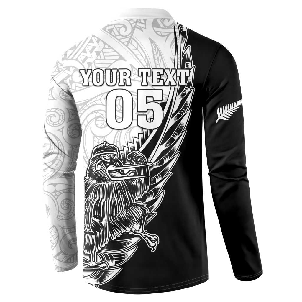 New Zealand Kiwi Rugby Custom Button Sweatshirt Go Champions Maori Pattern LT05 - Polynesian Pride