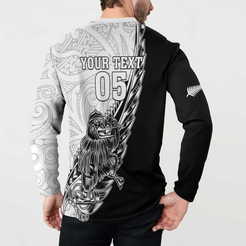 New Zealand Kiwi Rugby Custom Button Sweatshirt Go Champions Maori Pattern LT05 - Polynesian Pride