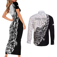 New Zealand Kiwi Rugby Custom Couples Matching Short Sleeve Bodycon Dress and Long Sleeve Button Shirt Go Champions Maori Pattern