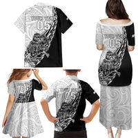 New Zealand Kiwi Rugby Custom Family Matching Puletasi and Hawaiian Shirt Go Champions Maori Pattern