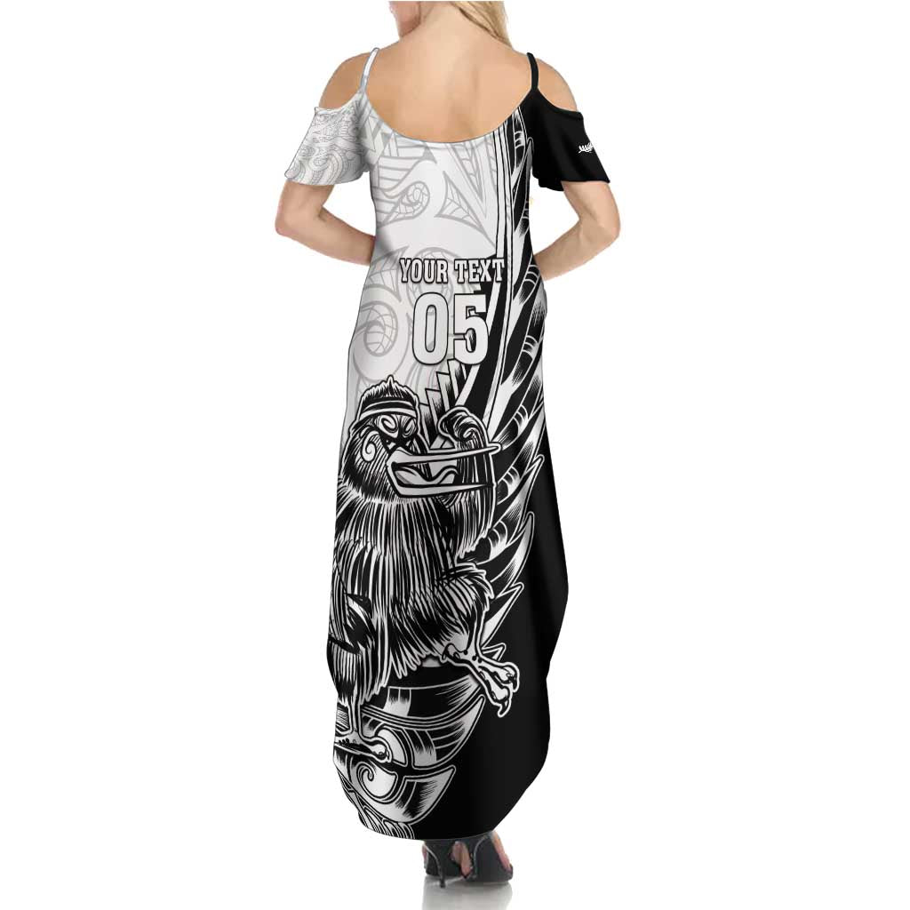 New Zealand Kiwi Rugby Custom Family Matching Summer Maxi Dress and Hawaiian Shirt Go Champions Maori Pattern