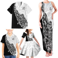 New Zealand Kiwi Rugby Custom Family Matching Tank Maxi Dress and Hawaiian Shirt Go Champions Maori Pattern