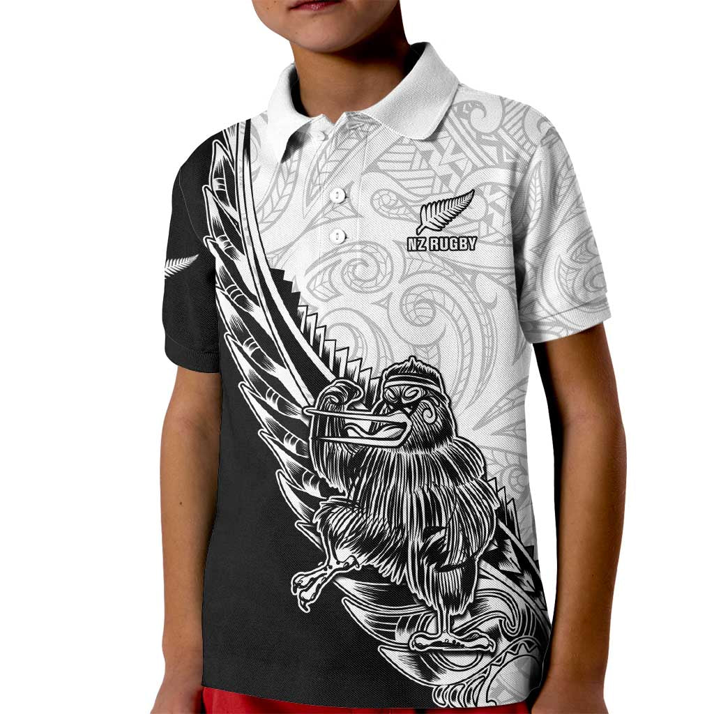 New Zealand Kiwi Rugby Custom Kid Polo Shirt Go Champions Maori Pattern LT05 Kid White - Polynesian Pride
