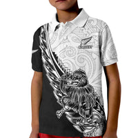 New Zealand Kiwi Rugby Custom Kid Polo Shirt Go Champions Maori Pattern LT05 Kid White - Polynesian Pride