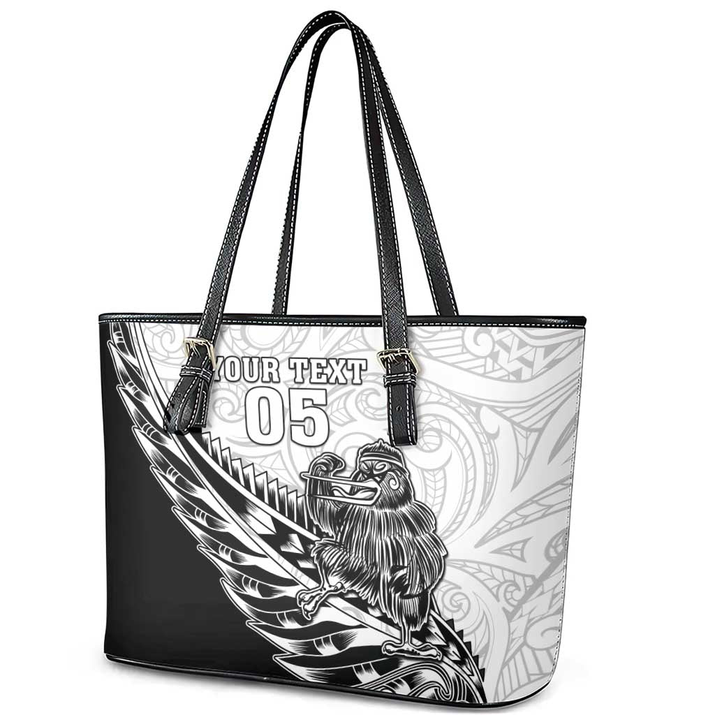 New Zealand Kiwi Rugby Custom Leather Tote Bag Go Champions Maori Pattern LT05 - Polynesian Pride