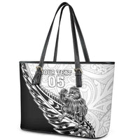 New Zealand Kiwi Rugby Custom Leather Tote Bag Go Champions Maori Pattern LT05 - Polynesian Pride