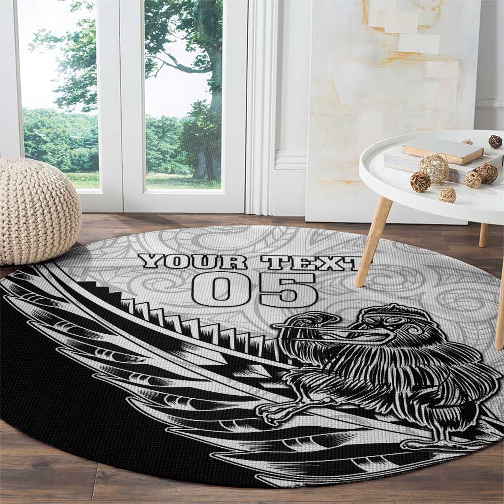New Zealand Kiwi Rugby Custom Round Carpet Go Champions Maori Pattern