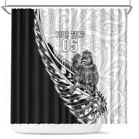 New Zealand Kiwi Rugby Custom Shower Curtain Go Champions Maori Pattern LT05 White - Polynesian Pride