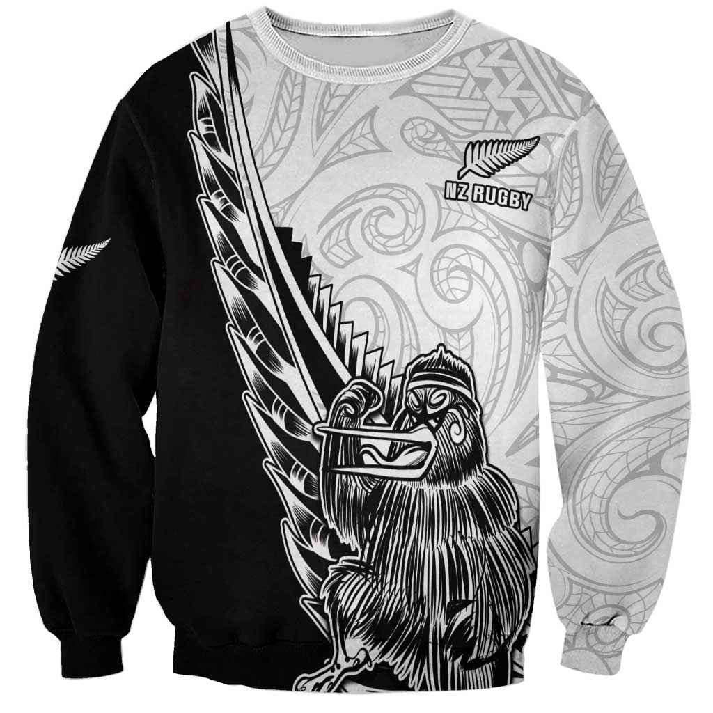 New Zealand Kiwi Rugby Custom Sweatshirt Go Champions Maori Pattern LT05 Unisex White - Polynesian Pride