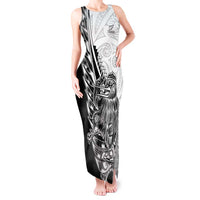 New Zealand Kiwi Rugby Custom Tank Maxi Dress Go Champions Maori Pattern LT05 Women White - Polynesian Pride
