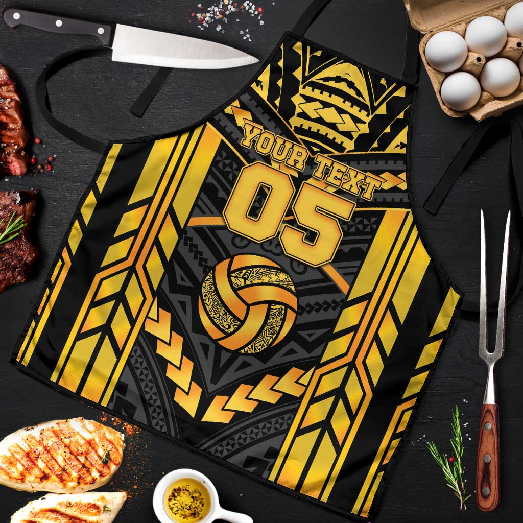 Custom Polynesia Beach Volleyball Apron Gold Polynesian Tribal Pattern LT05 Gold - Polynesian Pride