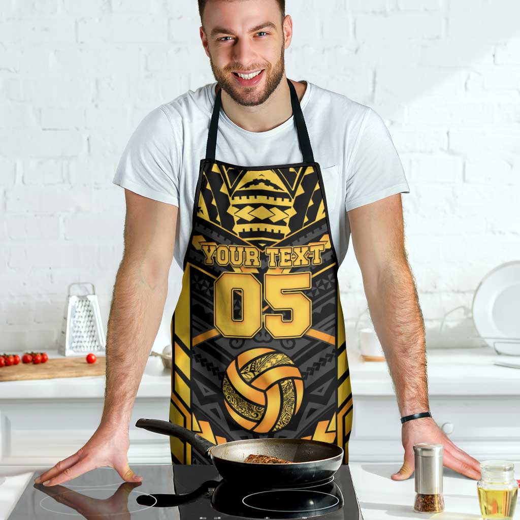 Custom Polynesia Beach Volleyball Apron Gold Polynesian Tribal Pattern LT05 - Polynesian Pride