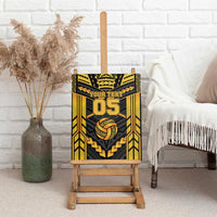 Custom Polynesia Beach Volleyball Canvas Wall Art Gold Polynesian Tribal Pattern - Polynesian Pride