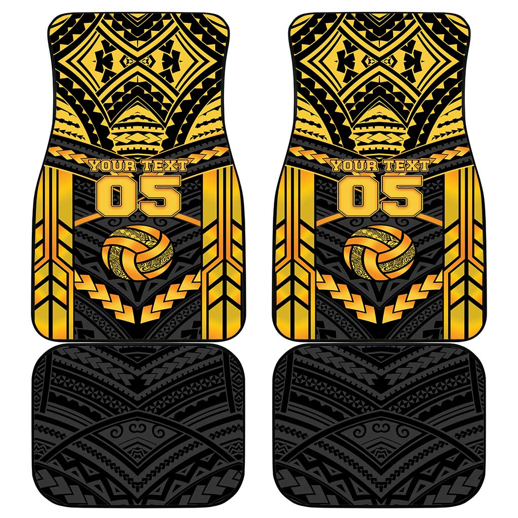 Custom Polynesia Beach Volleyball Car Mats Gold Polynesian Tribal Pattern - Polynesian Pride