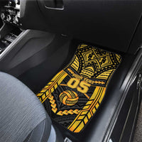 Custom Polynesia Beach Volleyball Car Mats Gold Polynesian Tribal Pattern - Polynesian Pride
