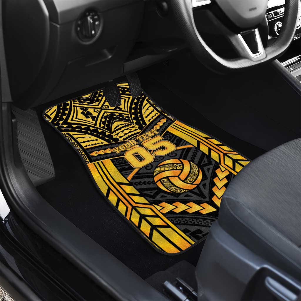 Custom Polynesia Beach Volleyball Car Mats Gold Polynesian Tribal Pattern - Polynesian Pride