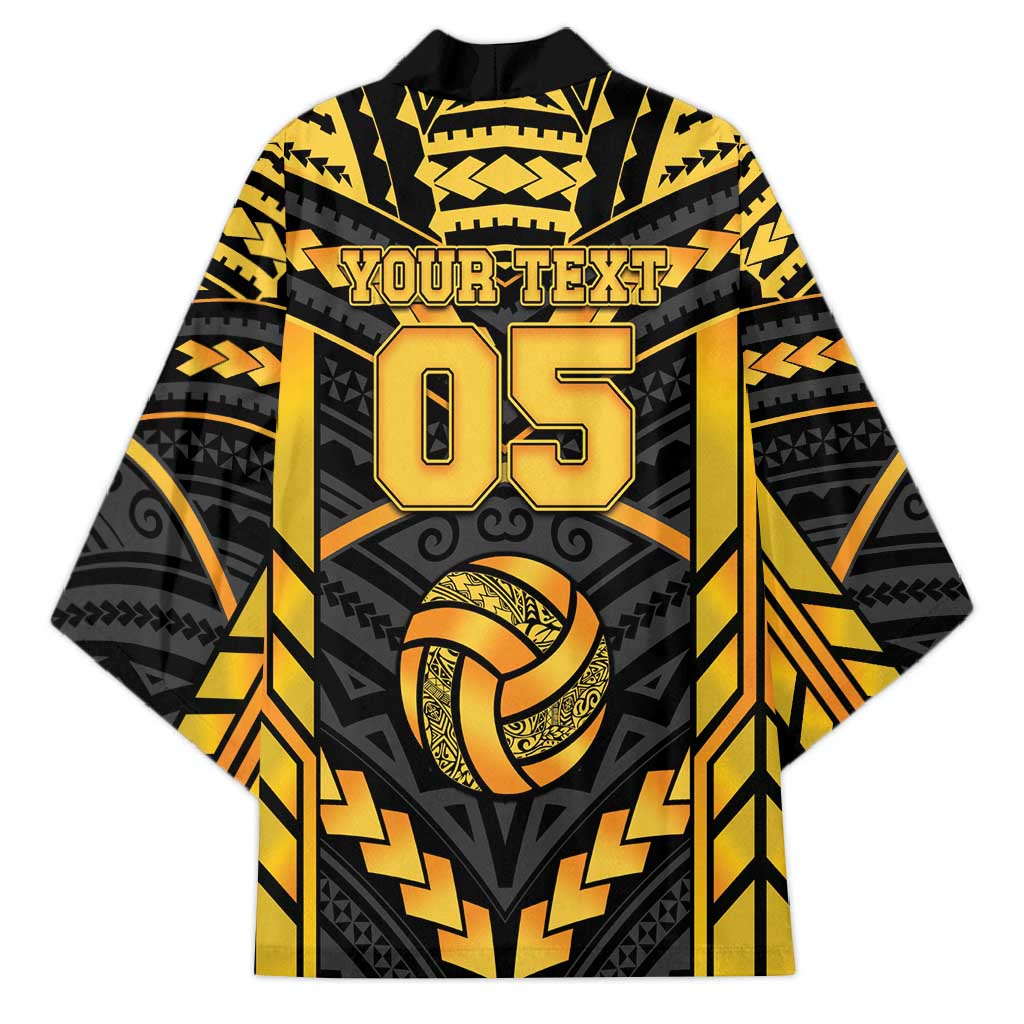 Custom Polynesia Beach Volleyball Kimono Gold Polynesian Tribal Pattern LT05 - Polynesian Pride