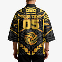 Custom Polynesia Beach Volleyball Kimono Gold Polynesian Tribal Pattern LT05 - Polynesian Pride