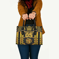Custom Polynesia Beach Volleyball Leather Bag Gold Polynesian Tribal Pattern LT05 - Polynesian Pride