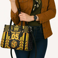 Custom Polynesia Beach Volleyball Leather Bag Gold Polynesian Tribal Pattern LT05 - Polynesian Pride