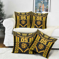 Custom Polynesia Beach Volleyball Pillow Cover Gold Polynesian Tribal Pattern - Polynesian Pride
