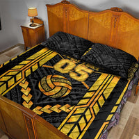 Custom Polynesia Beach Volleyball Quilt Bed Set Gold Polynesian Tribal Pattern LT05 - Polynesian Pride