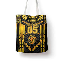 Custom Polynesia Beach Volleyball Tote Bag Gold Polynesian Tribal Pattern LT05 - Polynesian Pride