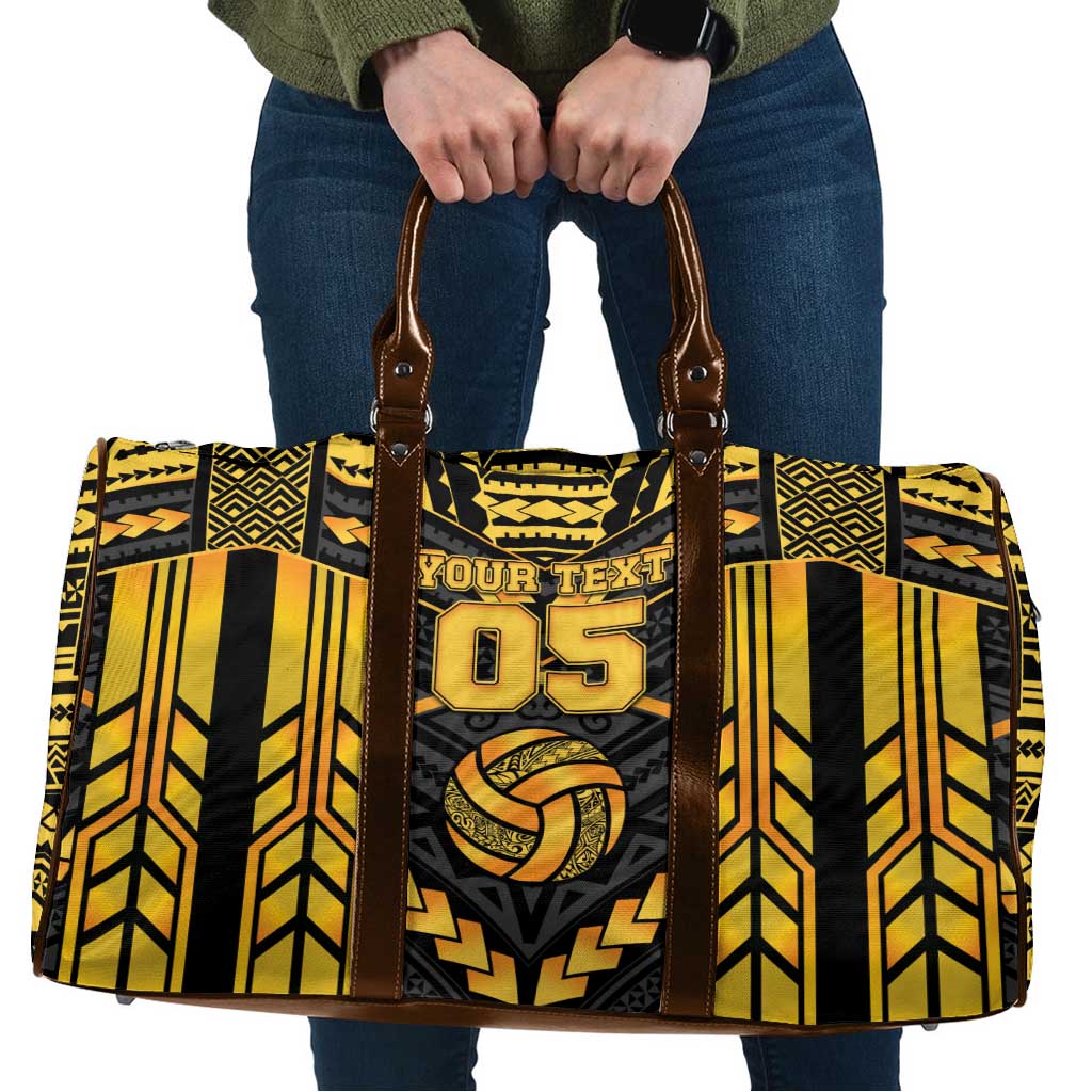 Custom Polynesia Beach Volleyball Travel Bag Gold Polynesian Tribal Pattern LT05 Gold - Polynesian Pride