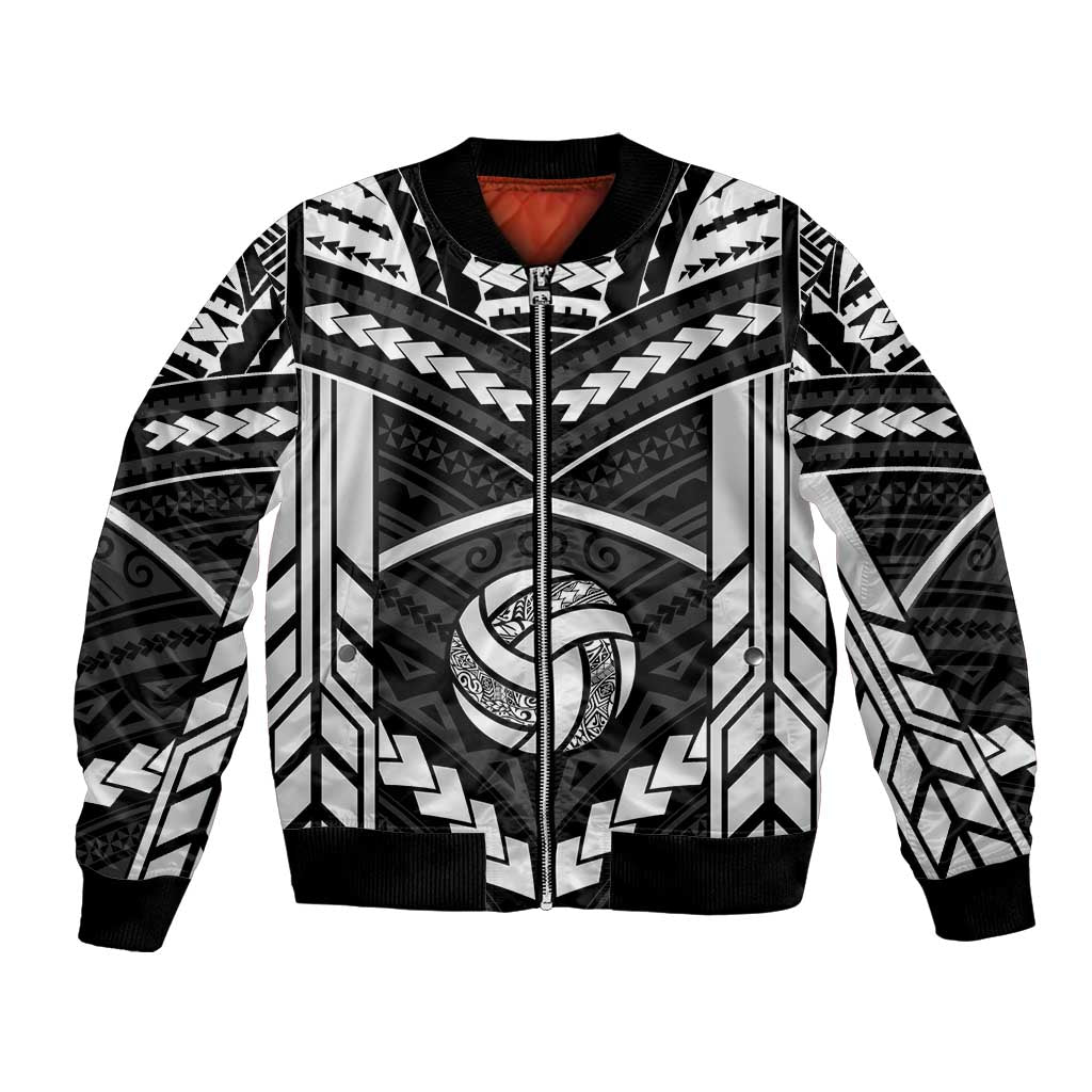 Custom Polynesia Beach Volleyball Bomber Jacket Polynesian Tribal Pattern - Polynesian Pride