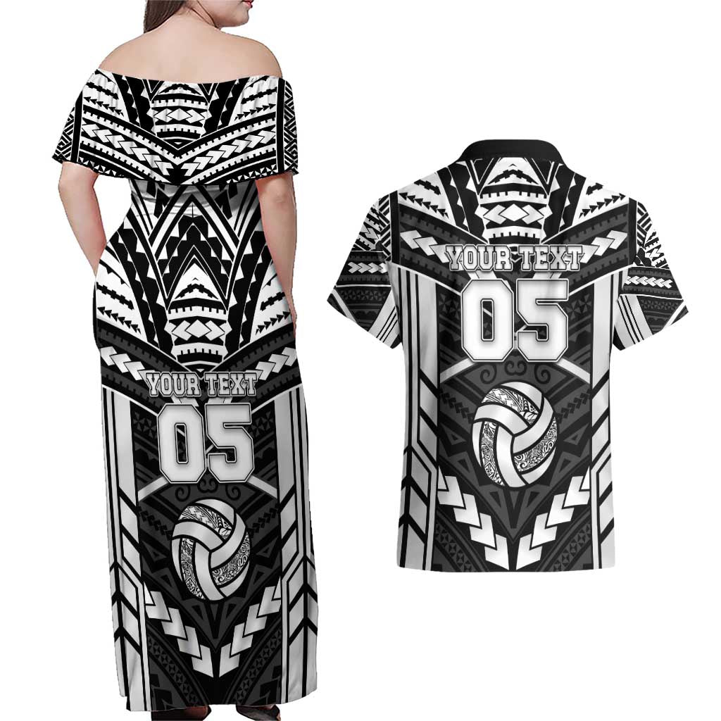 Custom Polynesia Beach Volleyball Couples Matching Off Shoulder Maxi Dress and Hawaiian Shirt Polynesian Tribal Pattern - Polynesian Pride
