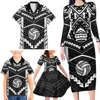 Custom Polynesia Beach Volleyball Family Matching Long Sleeve Bodycon Dress and Hawaiian Shirt Polynesian Tribal Pattern - Polynesian Pride