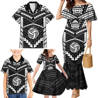 Custom Polynesia Beach Volleyball Family Matching Mermaid Dress and Hawaiian Shirt Polynesian Tribal Pattern - Polynesian Pride