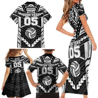Custom Polynesia Beach Volleyball Family Matching Short Sleeve Bodycon Dress and Hawaiian Shirt Polynesian Tribal Pattern - Polynesian Pride