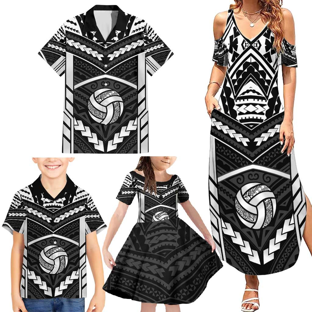Custom Polynesia Beach Volleyball Family Matching Summer Maxi Dress and Hawaiian Shirt Polynesian Tribal Pattern - Polynesian Pride
