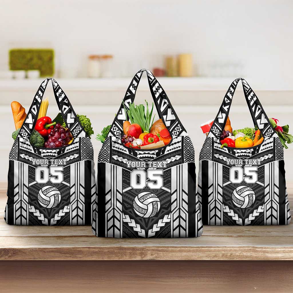 Custom Polynesia Beach Volleyball Grocery Bag Polynesian Tribal Pattern LT05 3-pack One Size Black - Polynesian Pride