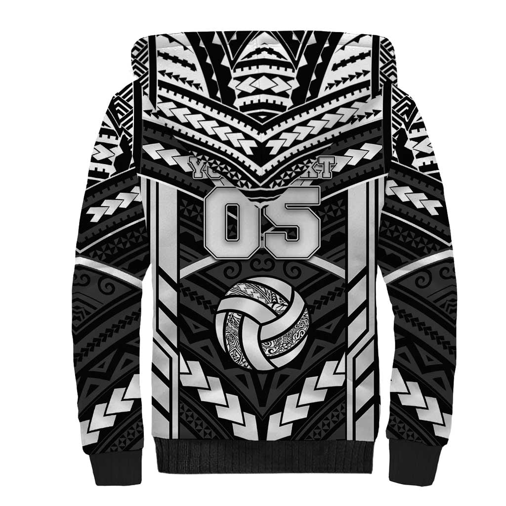 Custom Polynesia Beach Volleyball Sherpa Hoodie Polynesian Tribal Pattern LT05 - Polynesian Pride