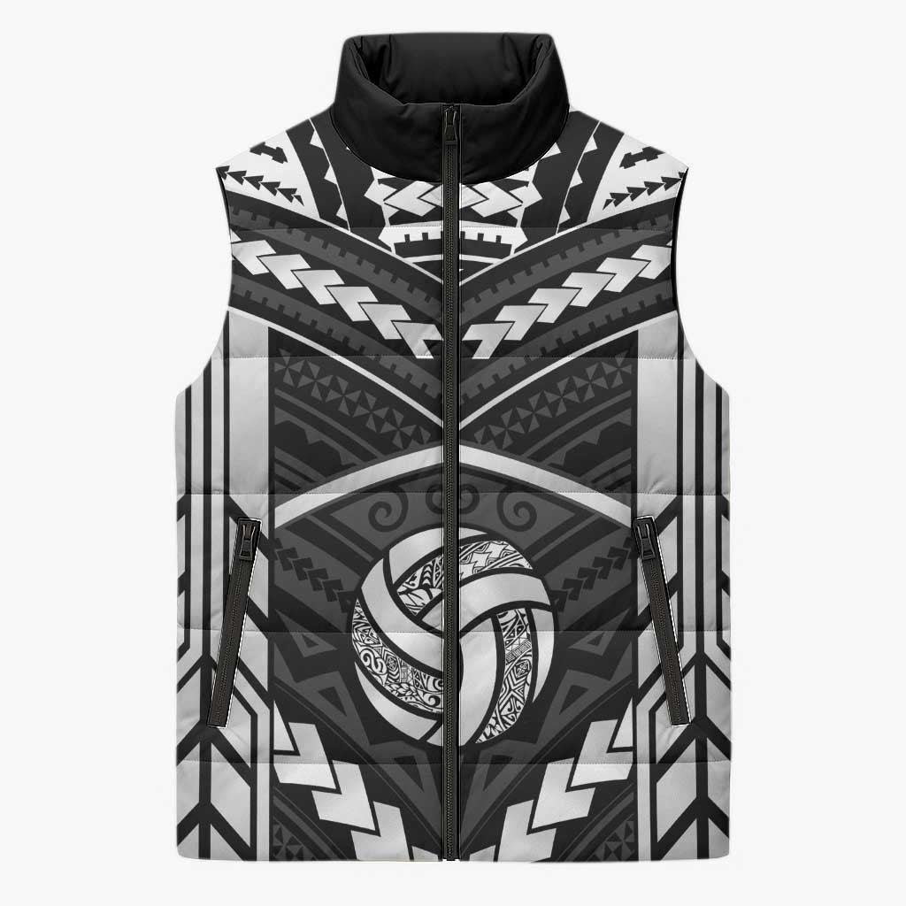Custom Polynesia Beach Volleyball Sleeveless Puffer Jacket Polynesian Tribal Pattern - Polynesian Pride