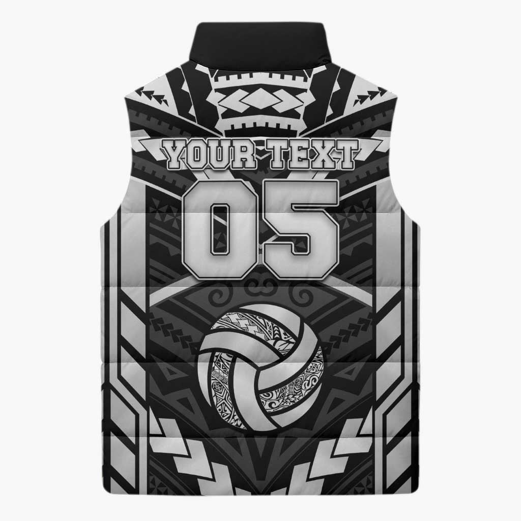 Custom Polynesia Beach Volleyball Sleeveless Puffer Jacket Polynesian Tribal Pattern - Polynesian Pride