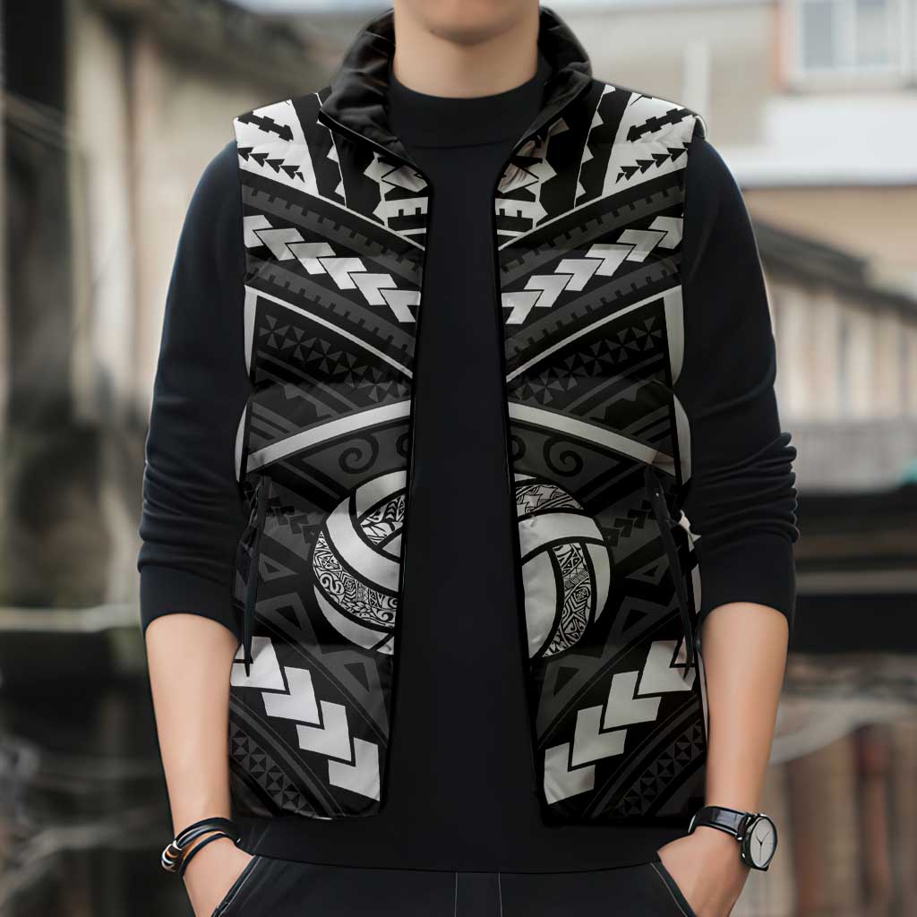 Custom Polynesia Beach Volleyball Sleeveless Puffer Jacket Polynesian Tribal Pattern - Polynesian Pride