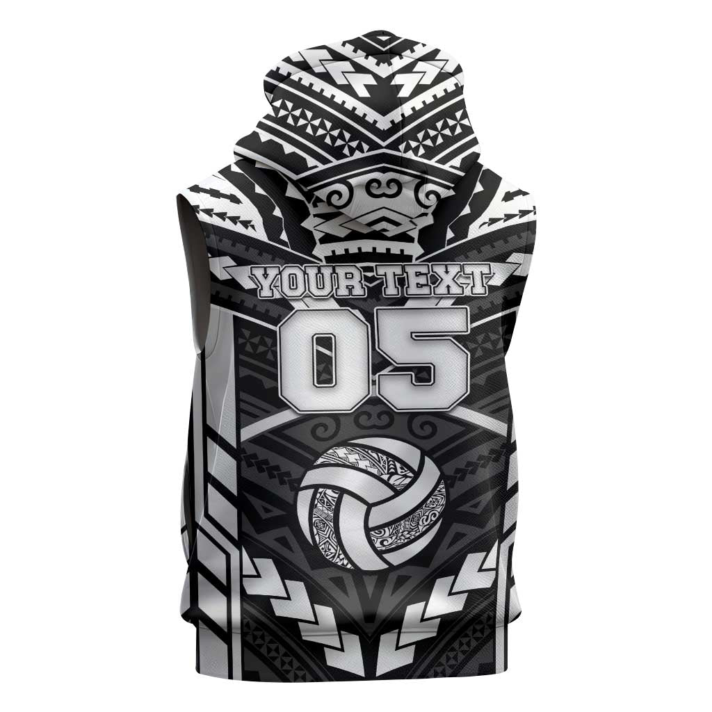 Custom Polynesia Beach Volleyball Sleeveless Zip Hoodie Polynesian Tribal Pattern - Polynesian Pride
