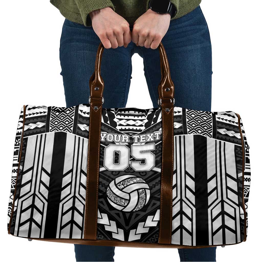 Custom Polynesia Beach Volleyball Travel Bag Polynesian Tribal Pattern LT05 Black - Polynesian Pride