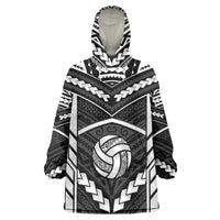 Custom Polynesia Beach Volleyball Wearable Blanket Hoodie Polynesian Tribal Pattern - Polynesian Pride